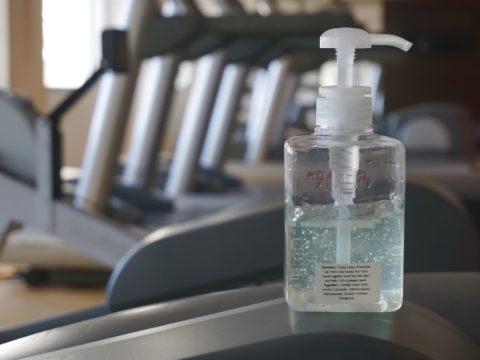 coronavirus in gym hand sanitizer