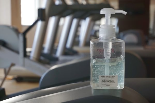 coronavirus in gym hand sanitizer