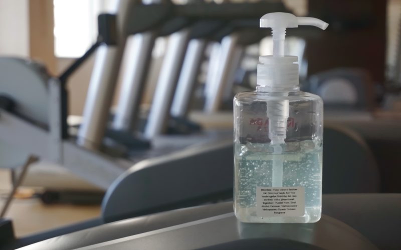 coronavirus in gym hand sanitizer